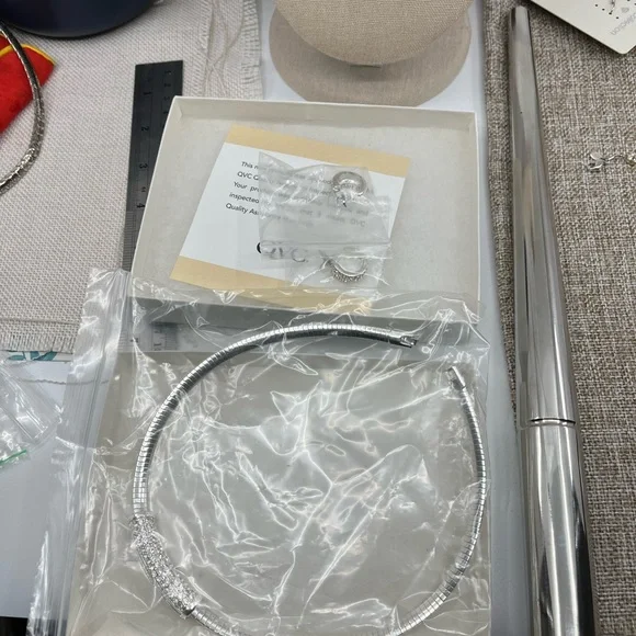 Vintage QVC Necklace & Earring Set – Silver-Tone with Crystal / CZ Accents - Picture 17 of 17